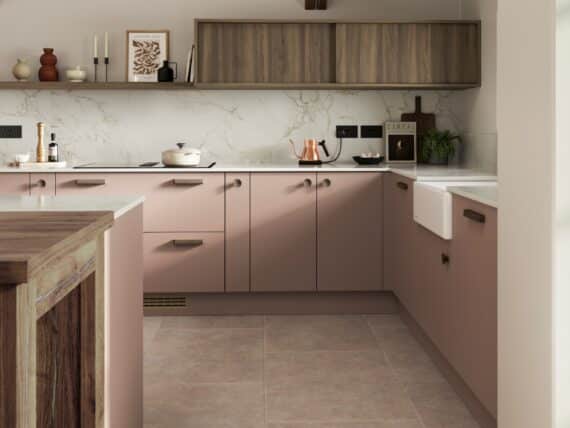 Amalfi Dusty Pink and Rosso with Tuscan Walnut handles (3)