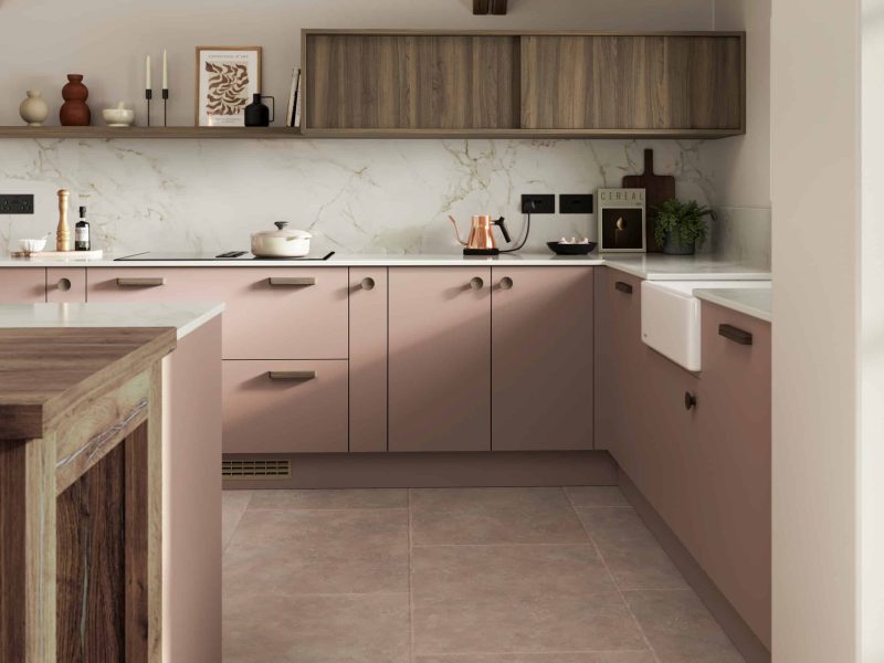 Amalfi Dusty Pink and Rosso with Tuscan Walnut handles (3)