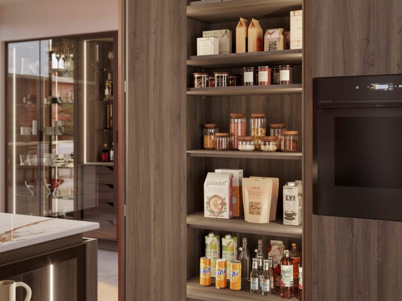 H Line Amalfi Rosso and Madoc Tuscan Walnut with Bronze Smoked Glass doors (4)